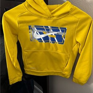 Nike Kids Bright Yellow Hoodie with Blue Accents